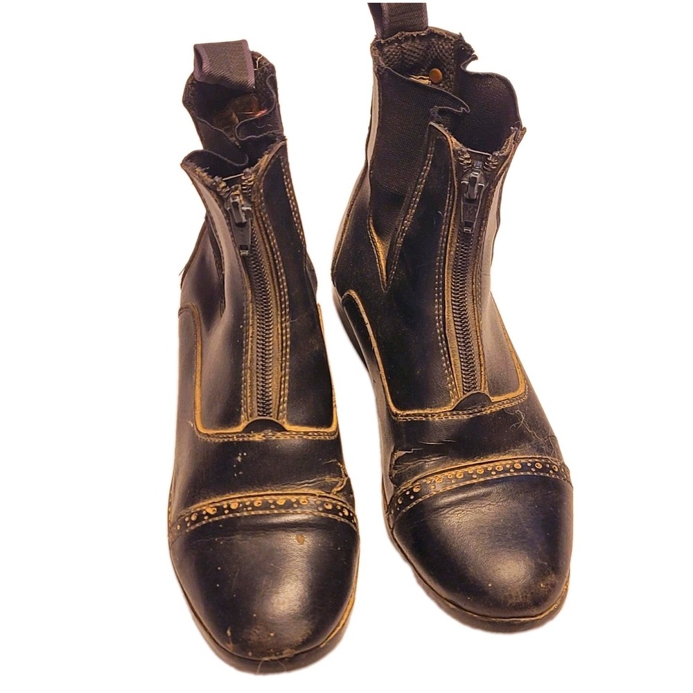 Equistar Paddock Boots Women's Size 4 Black Zip English Equestrian Horse Riding